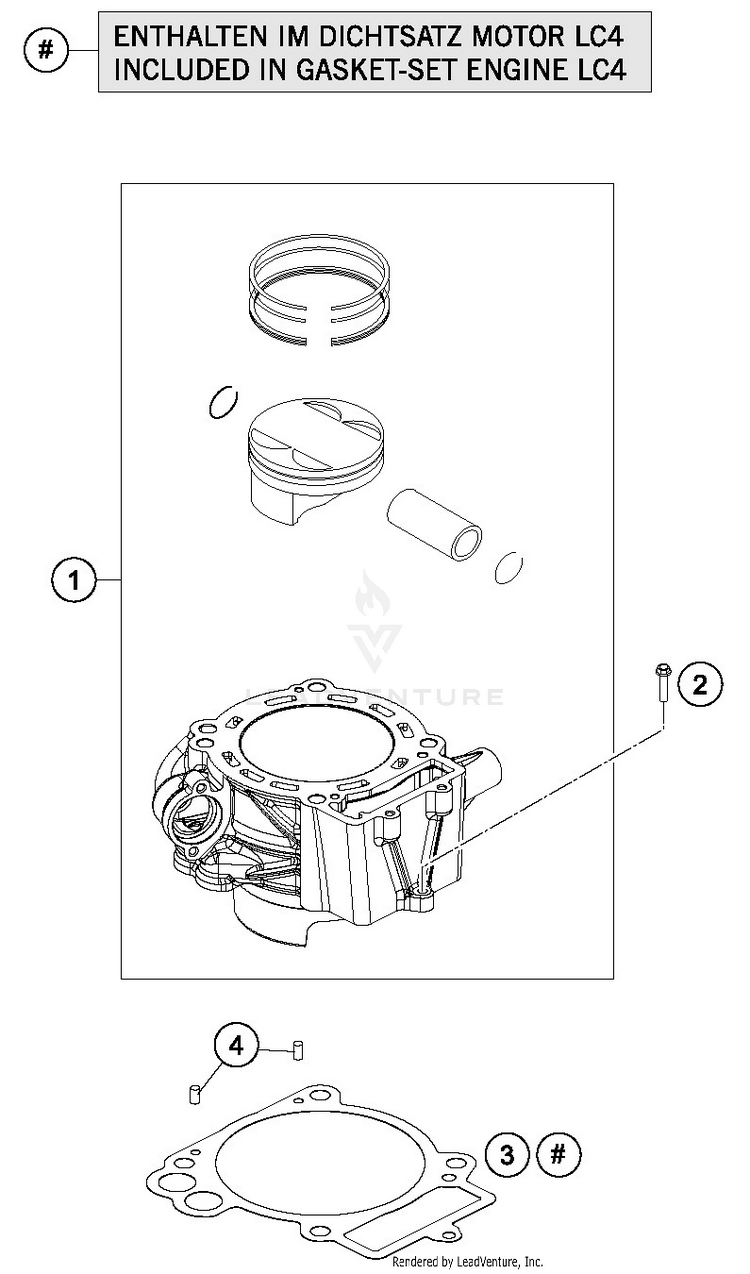 Cylinder 690 DUKE WHITE ENGINE - 2017 Schematic