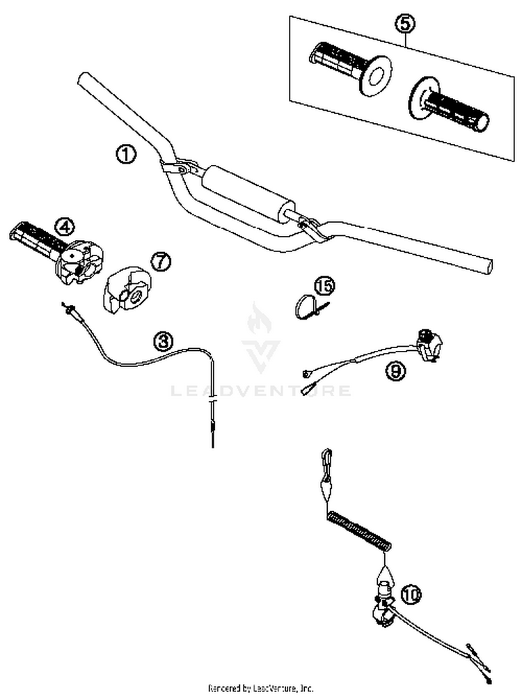 Handlebar, Controls 50 SX Chassis - 2016 Schematic