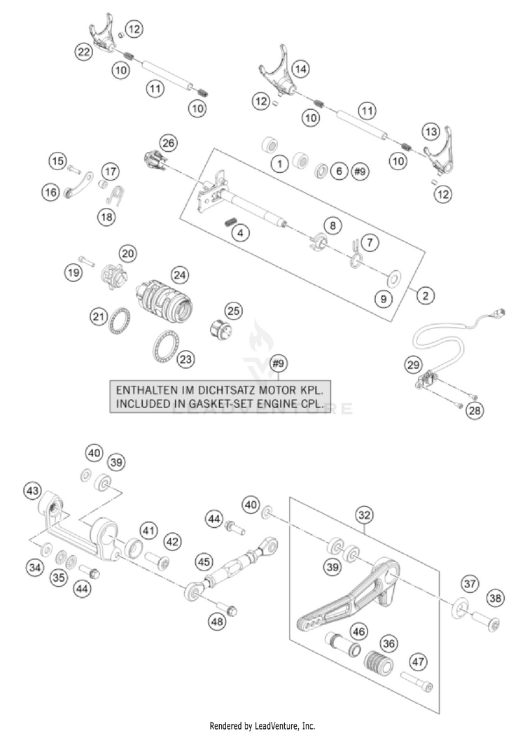Shifting Mechanism 1290 SuperDuke GT Engine - 2023 Schematic