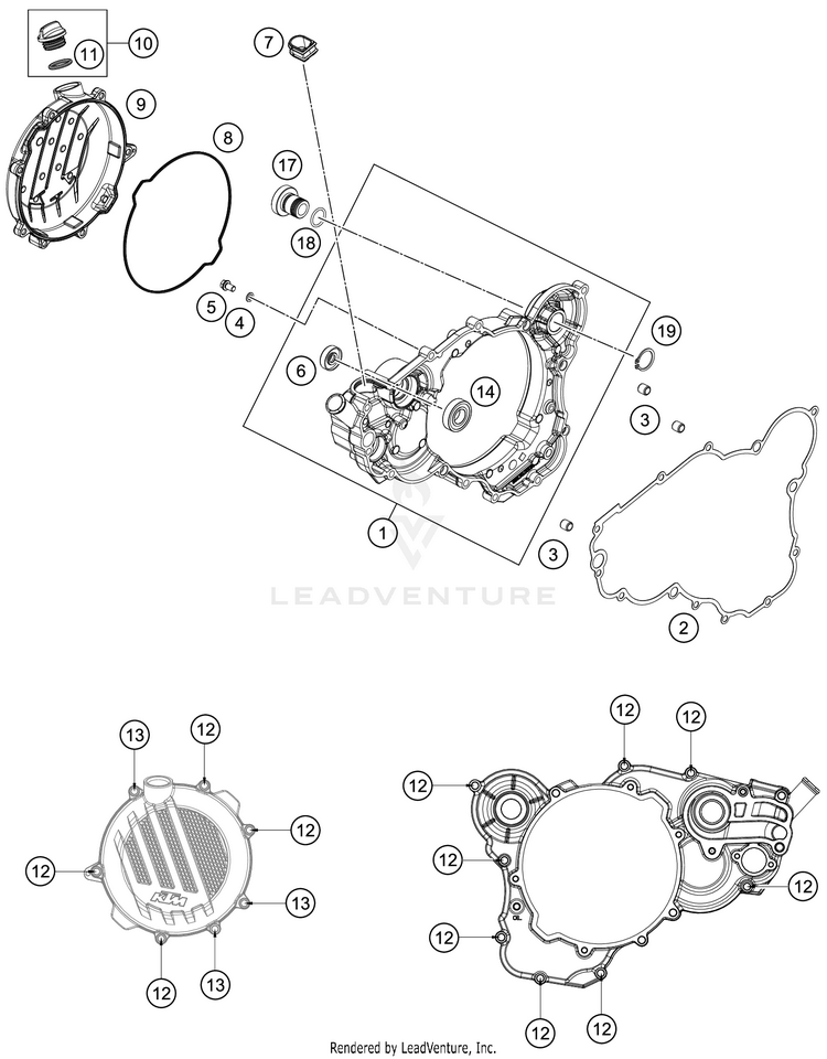 Clutch Cover 250 XC TPI ENGINE - 2020 Schematic