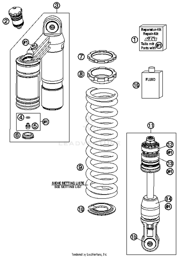 Monoshock Disassembled 65 SX Chassis - 2014 Schematic