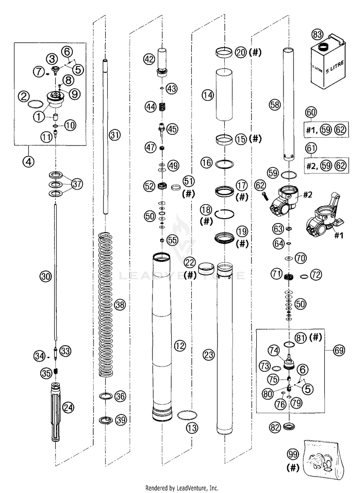 Fork Legs Wp Usd 48 300 MXC Chassis - 2004 Schematic