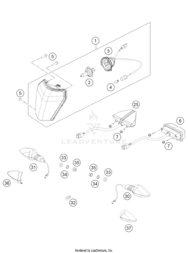 Lighting System 350 EXC-F CHASSIS - 2023 Schematic