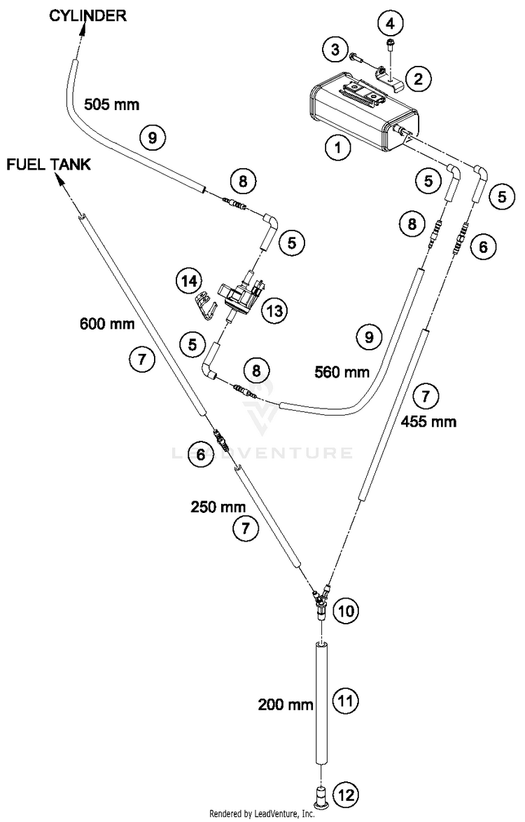 Evaporative Canister 690 DUKE WHITE CHASSIS - 2017 Schematic