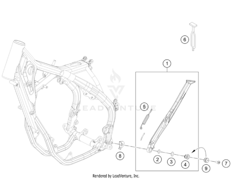 Side / Center Stand 300 XC CHASSIS - 2025 Schematic