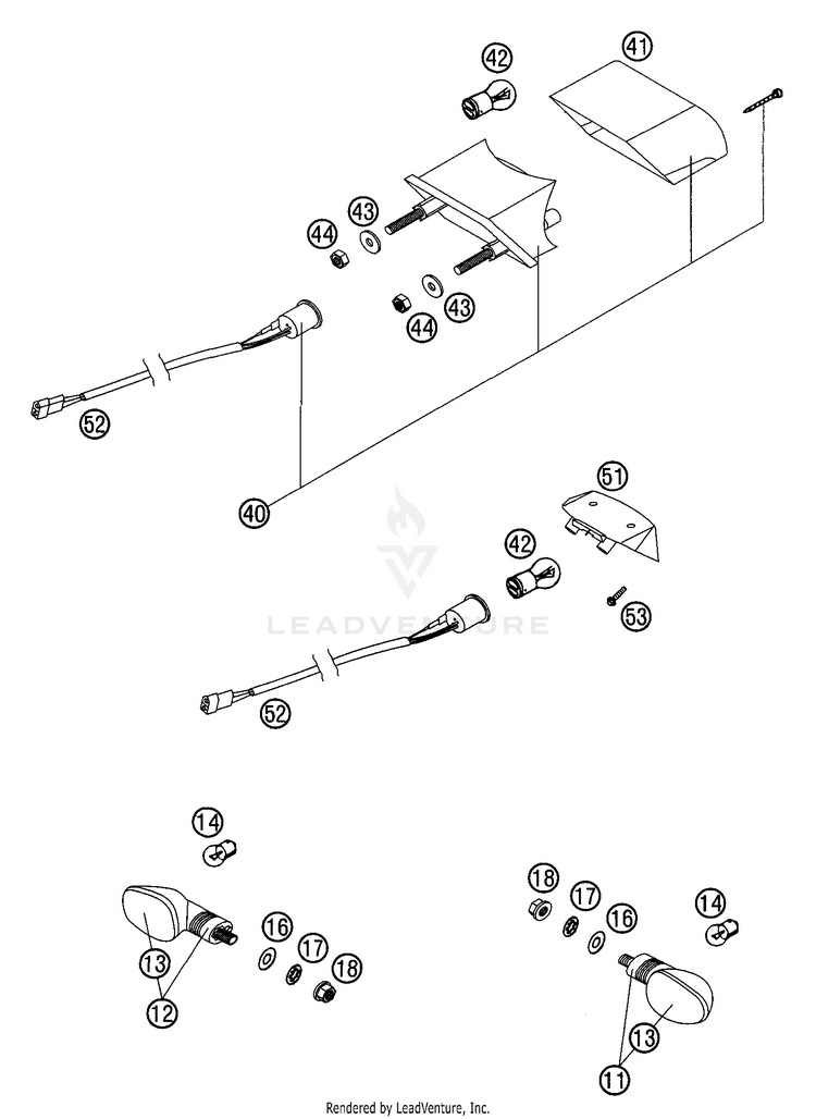 Flasher, Rear Light 125 SX Chassis - 2002 Schematic