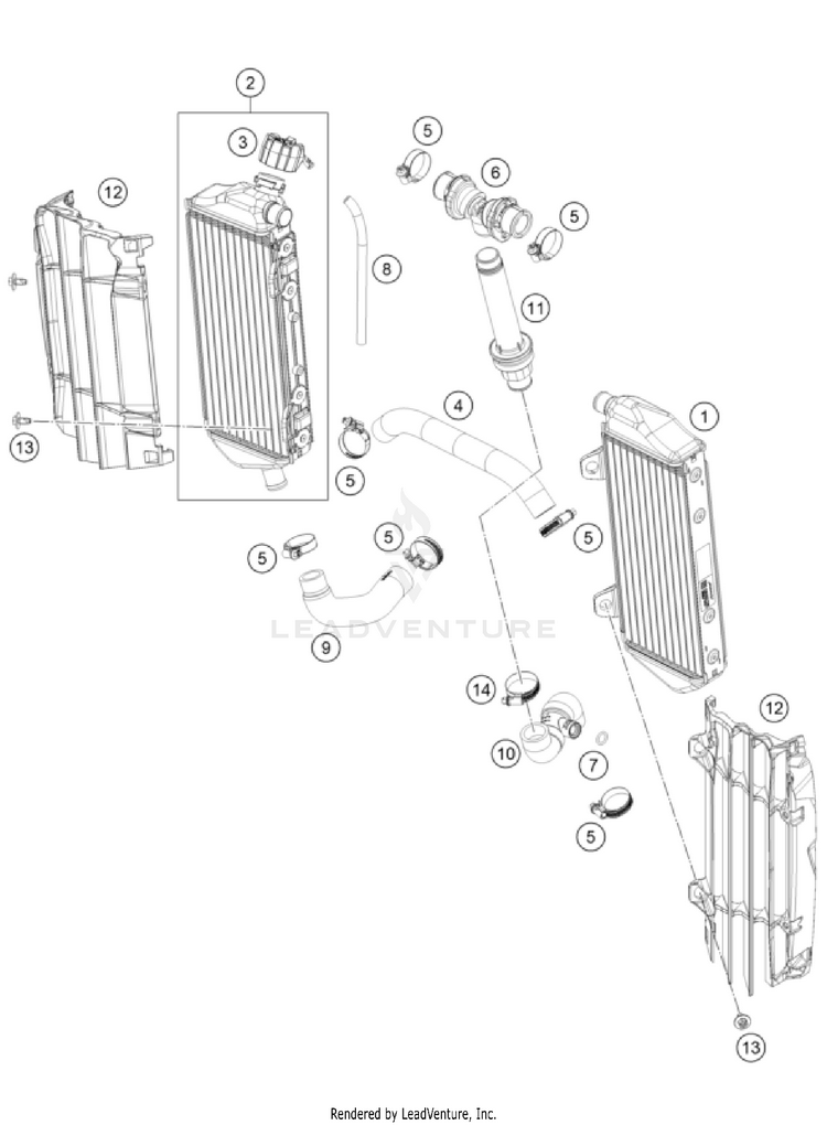 Cooling System 300 XC-W TPI USA ENGINE - 2024 Schematic