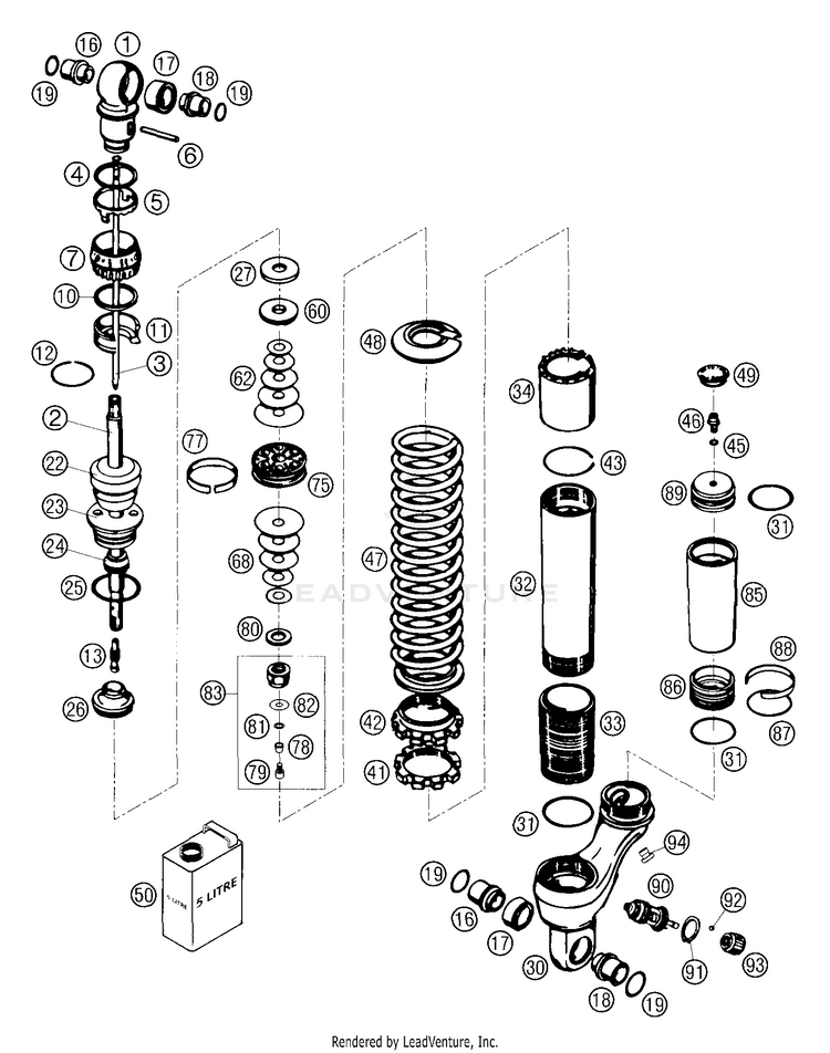 Shock Absorber Wp Disassembled Schematic
