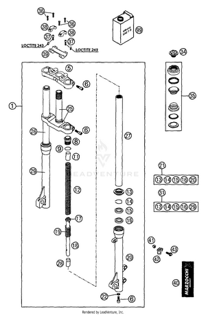 Front Fork Marzocchi Schematic