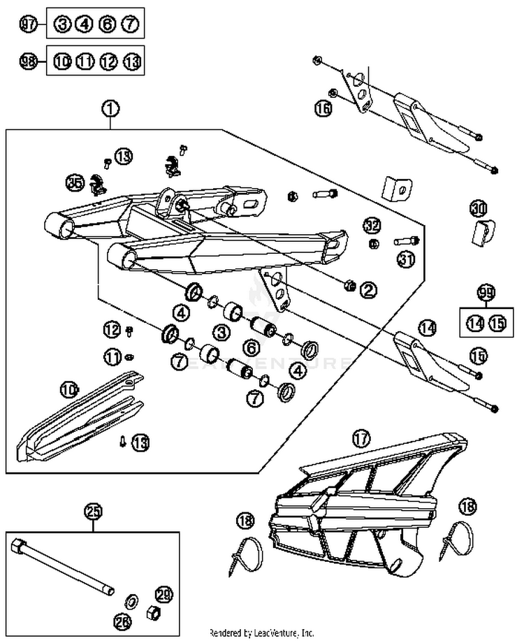 Swing Arm 65 SX Chassis - 2014 Schematic