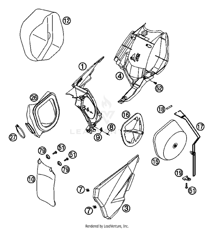 Air Filter Box 200 XC Chassis - 2007 Schematic