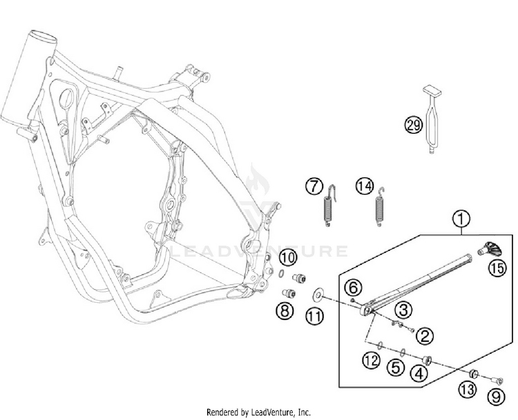 Side / Center Stand 300 XC Chassis - 2012 Schematic