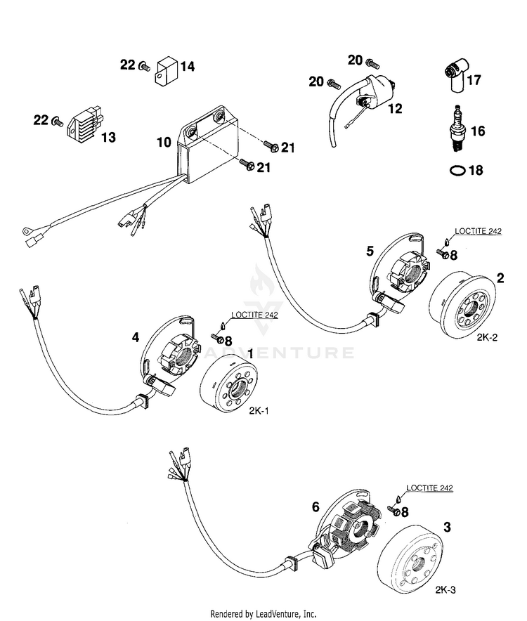 Ignition System 250 EXC Engine - 2000 Schematic