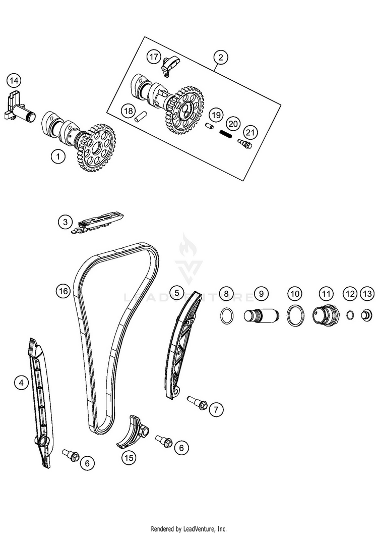 Timing Drive 350 SX-F ENGINE - 2020 Schematic