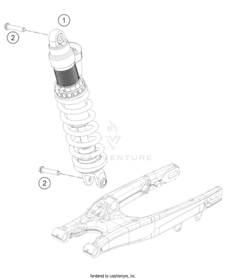 Shock Absorber 500 EXC-F CHASSIS - 2023 Schematic