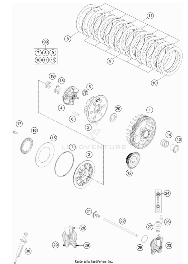 Clutch 250 SX Engine - 2023 Schematic