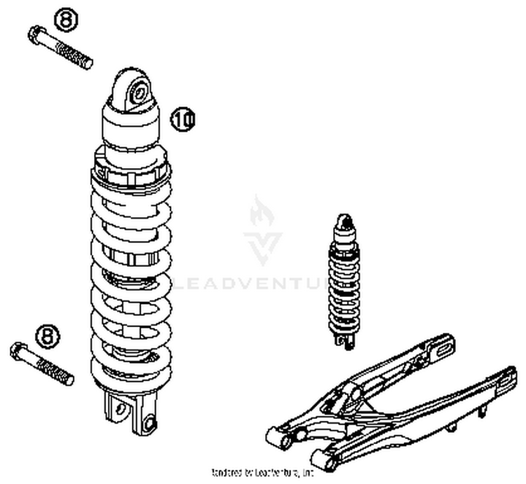 Shock Absorber 300 XCW Sixdays Chassis - 2014 Schematic