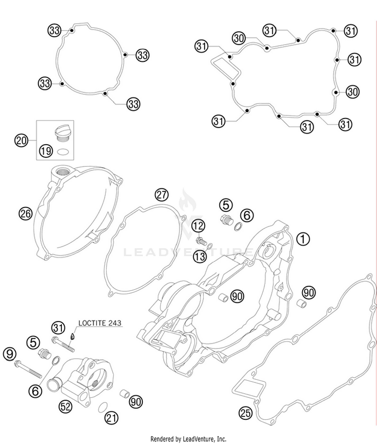 Clutch Cover 150 SX Engine - 2011 Schematic