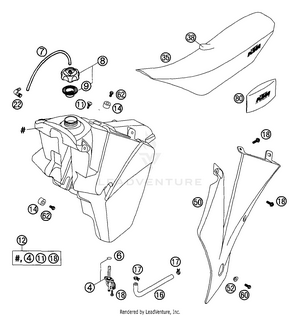 Tank, Seat, Cover Schematic