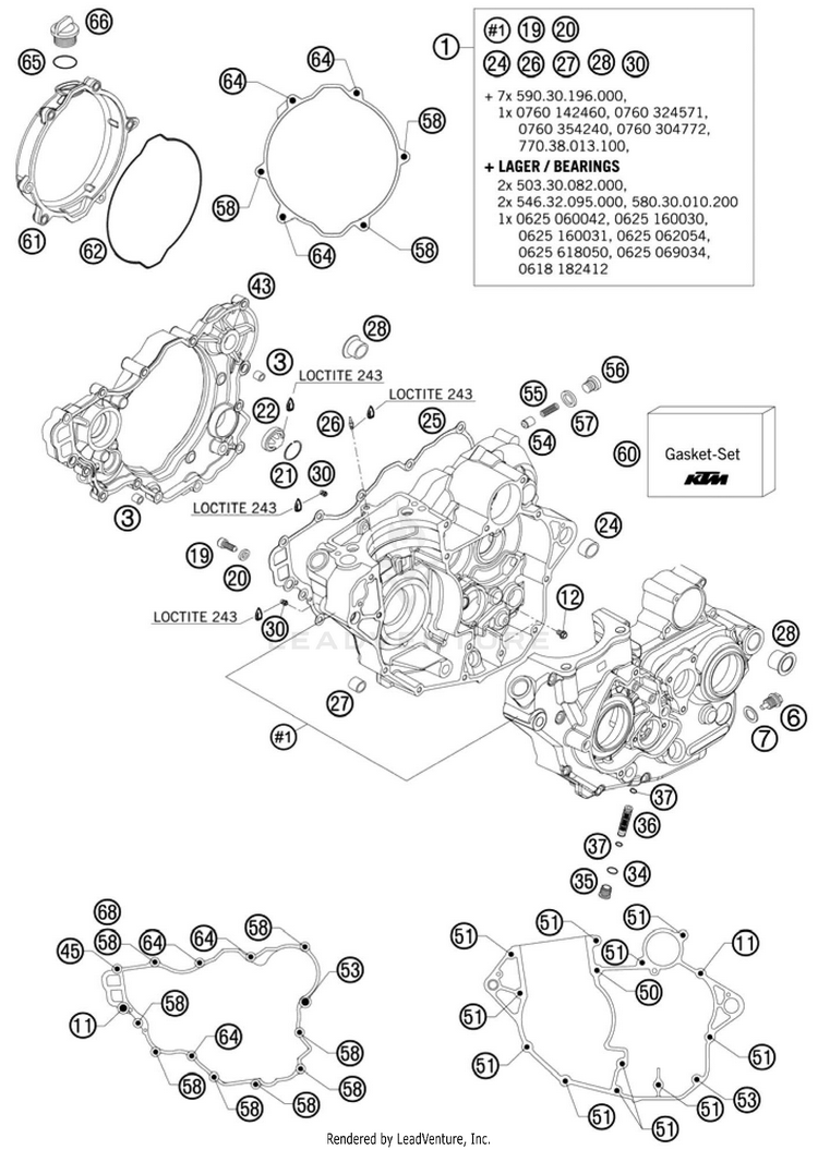 Engine Case 250 SX-F Engine - 2010 Schematic