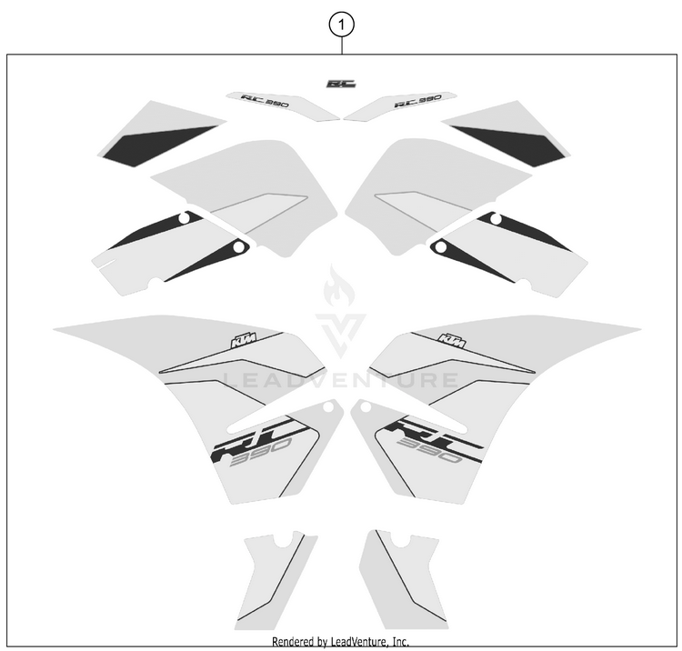 Decal RC 390 BLACK CHASSIS - 2018 Schematic
