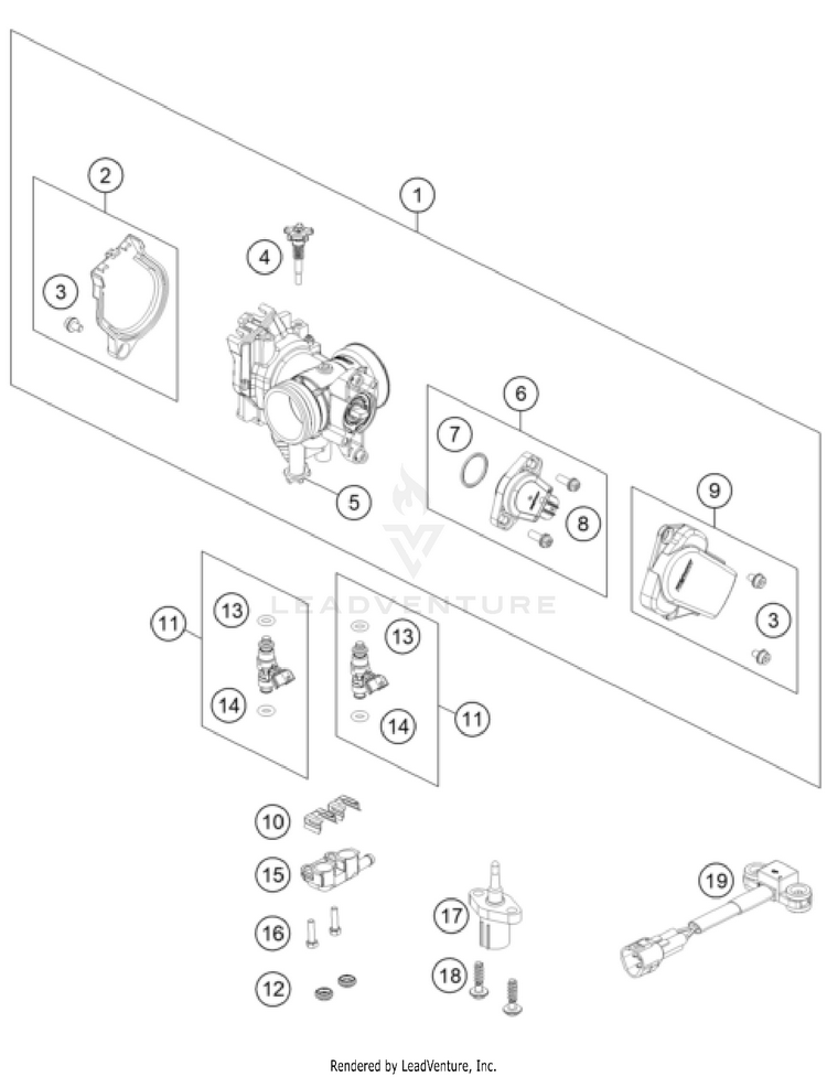 Throttle Body 250 XC ENGINE - 2025 Schematic