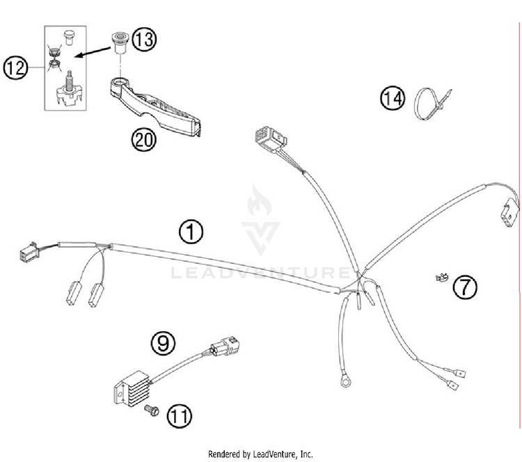 Wiring Harness 200 XCW Chassis - 2012 Schematic