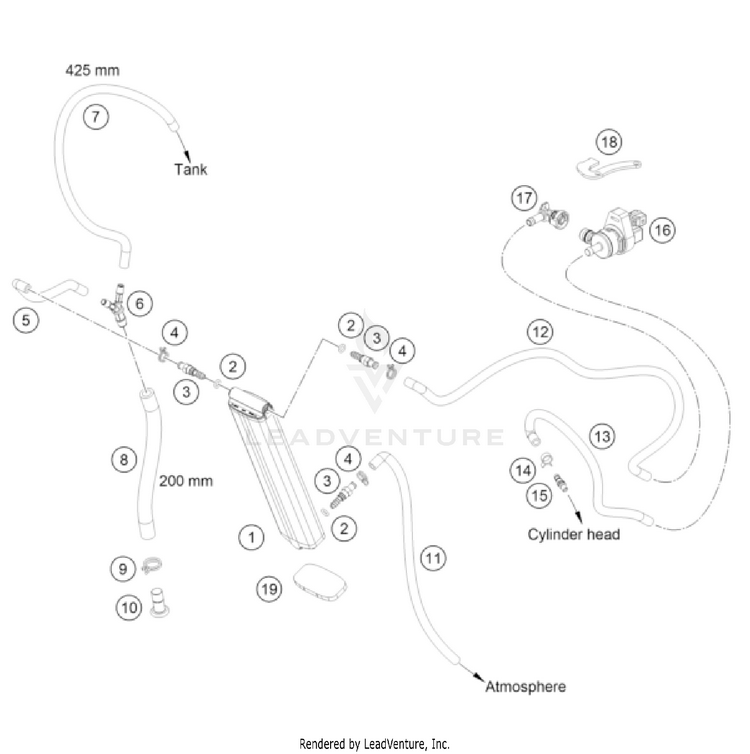 Evaporative Canister 500 EXC-F CHASSIS - 2023 Schematic