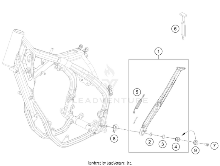 Side / Center Stand 250 XC CHASSIS - 2025 Schematic