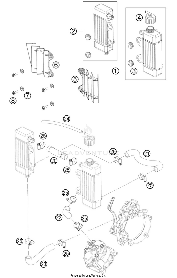 Cooling System 50 SX Mini Engine - 2011 Schematic