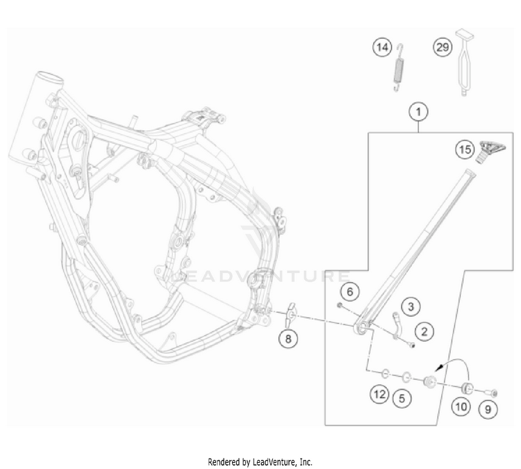 Side / Center Stand 500 EXC-F CHASSIS - 2023 Schematic