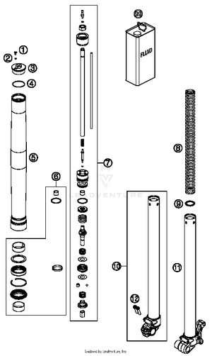 Front Fork Disassembled Schematic