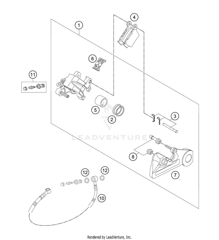 Rear Brake Caliper Schematic