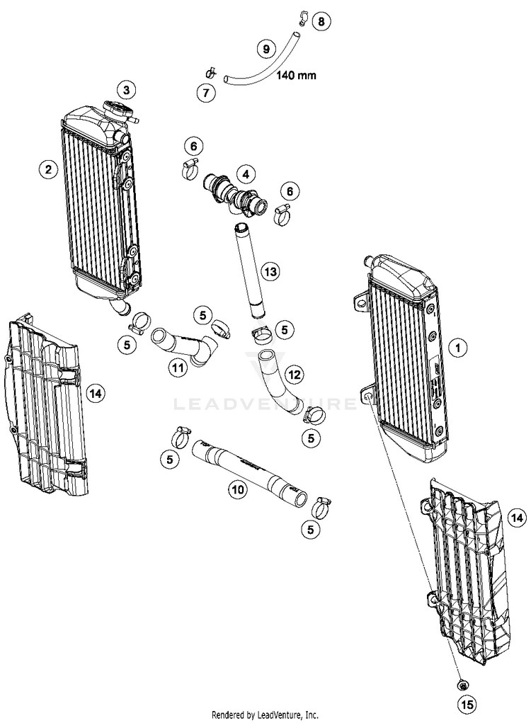 Cooling System 150 SX Engine - 2016 Schematic