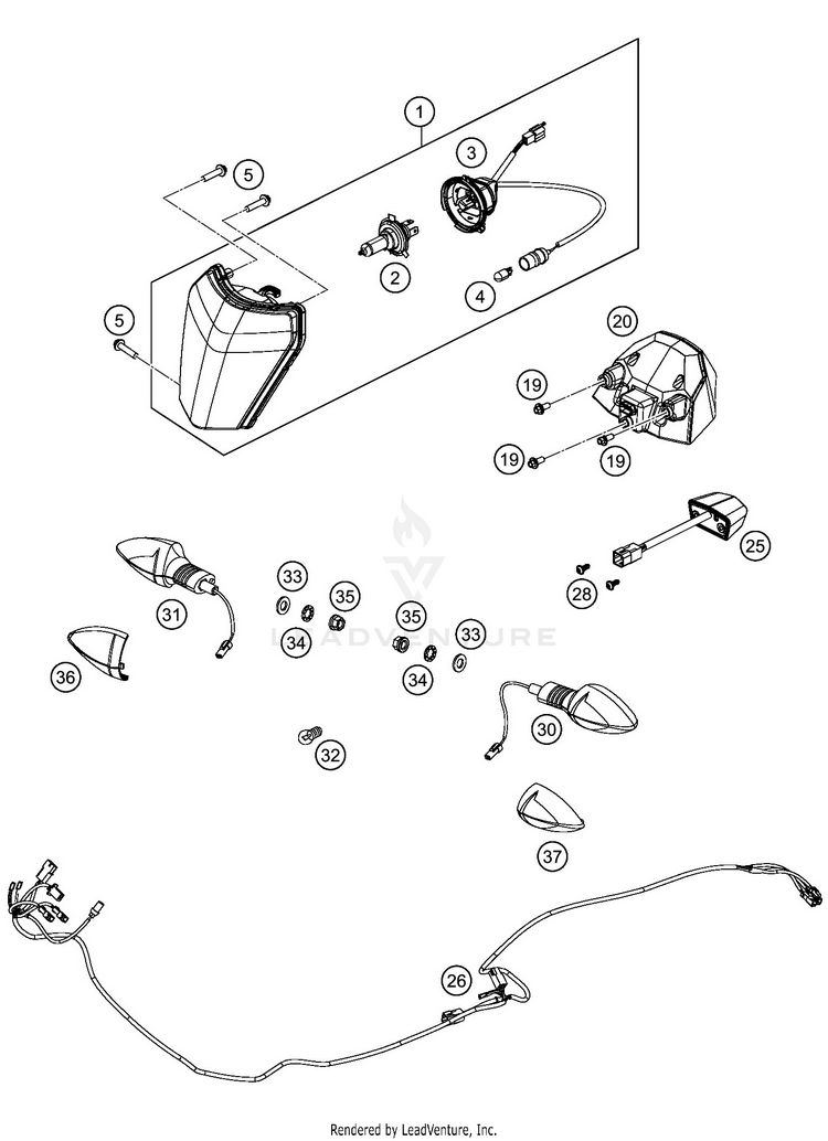 Lighting System 450 EXC-F SIX DAYS CHASSIS - 2019 Schematic