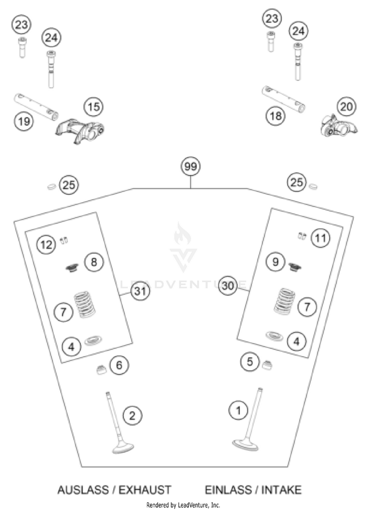Valve Drive 500 EXC US SL ENGINE - 2024 Schematic