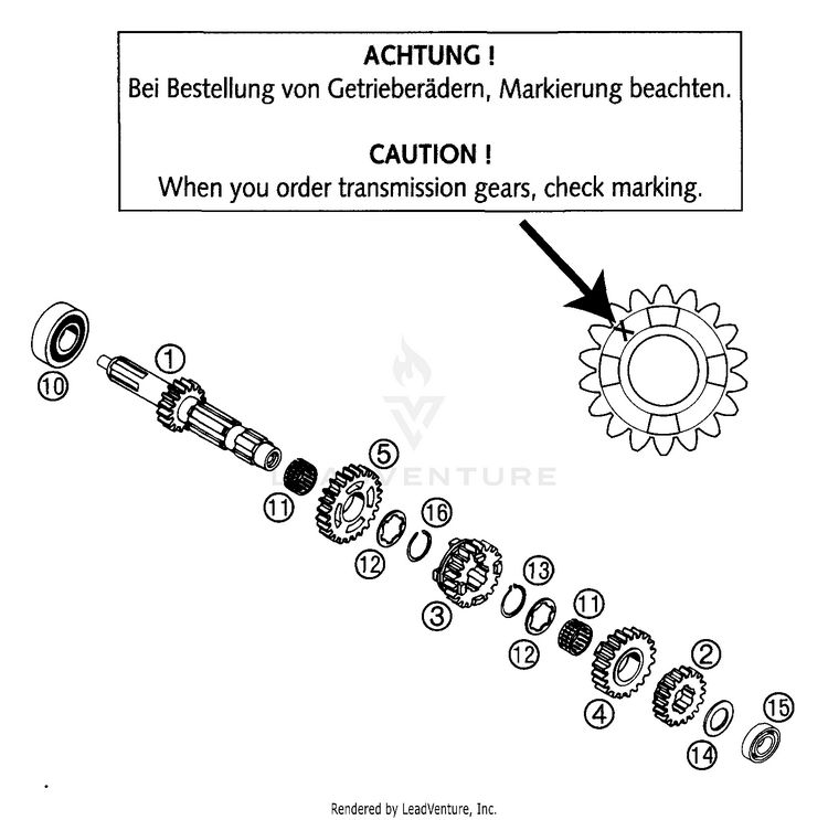 Transmission I 250 EXC Engine - 2002 Schematic
