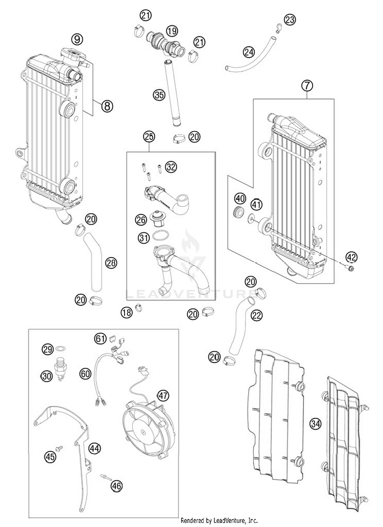 Cooling System 250 XCFW Engine - 2012 Schematic