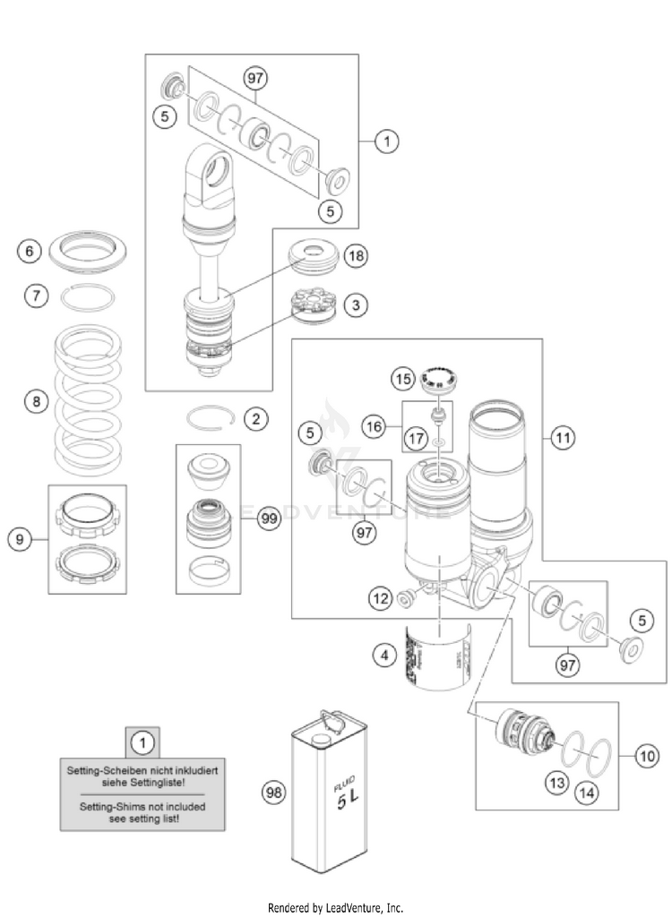 Shock Absorber Disassembled Schematic