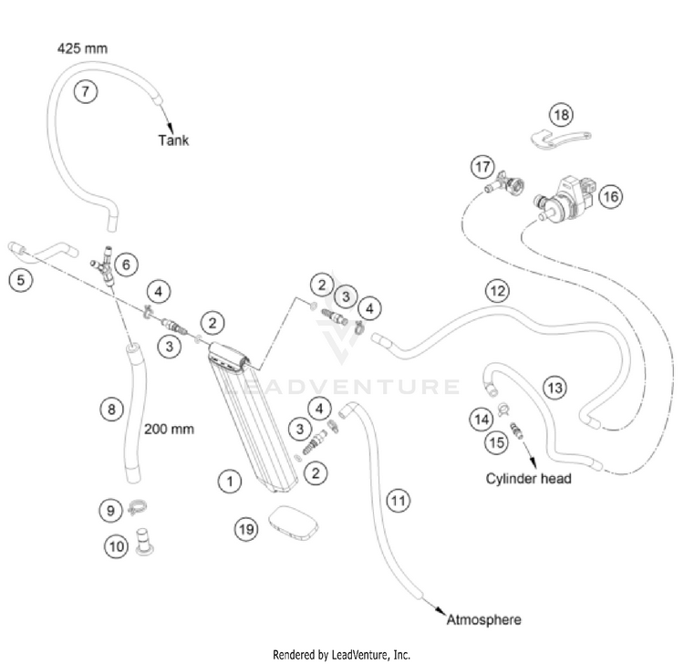 Evaporative Canister 500 EXC-F US CHASSIS - 2022 Schematic