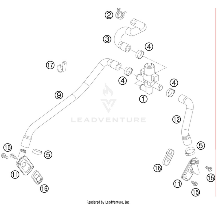 Secondary Air System 990 Supermoto T Engine - 2010 Schematic