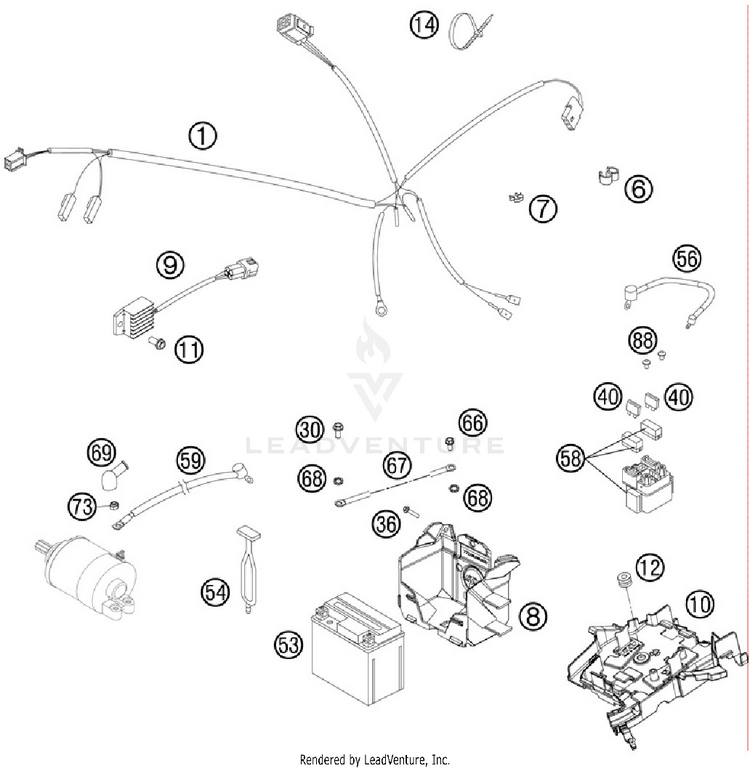 Wiring Harness 250 XC Chassis - 2012 Schematic