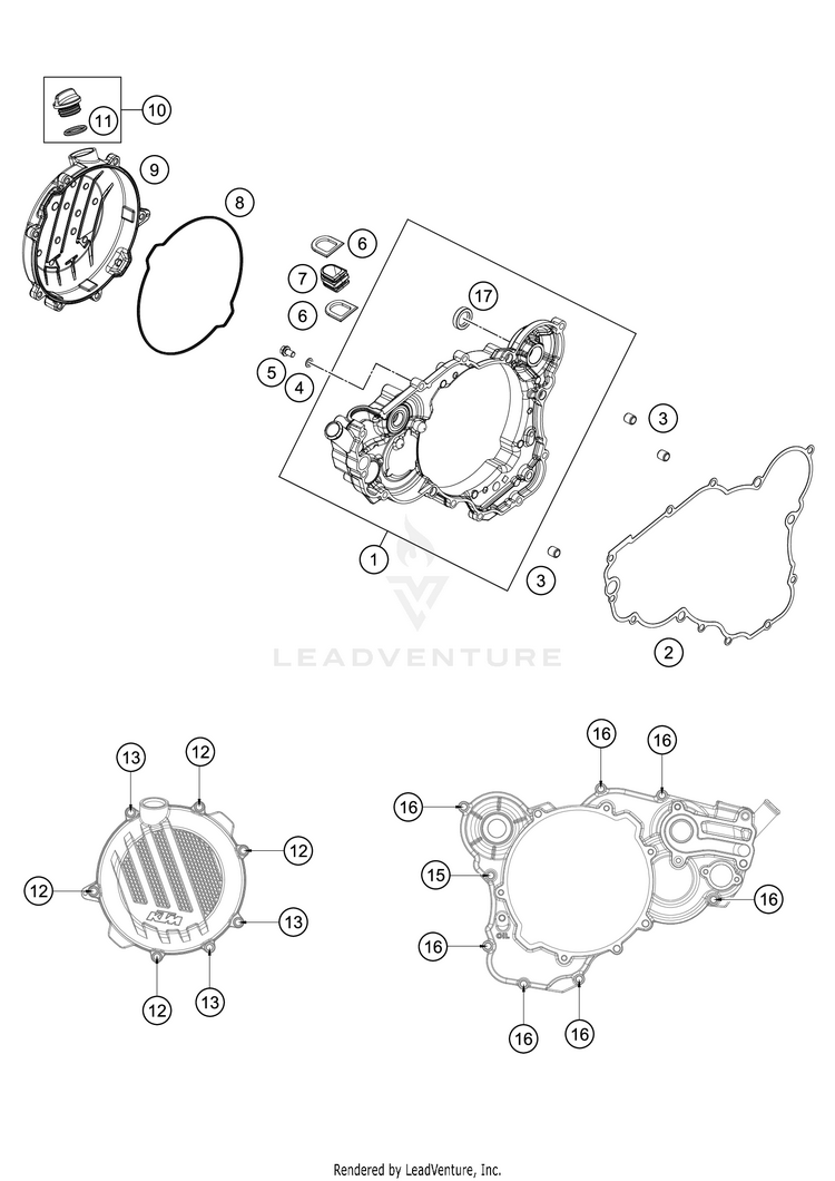 Clutch Cover 250 XC ENGINE - 2018 Schematic