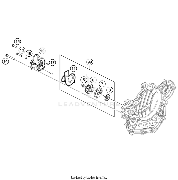 Water Pump 500 EXC-F 500 EXC-F SIX DAYS Engine - 2021 Schematic