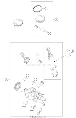 Crankshaft, Piston Schematic
