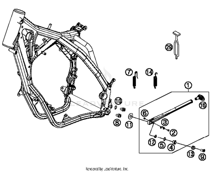 Side / Center Stand 300 XCW Sixdays Chassis - 2014 Schematic