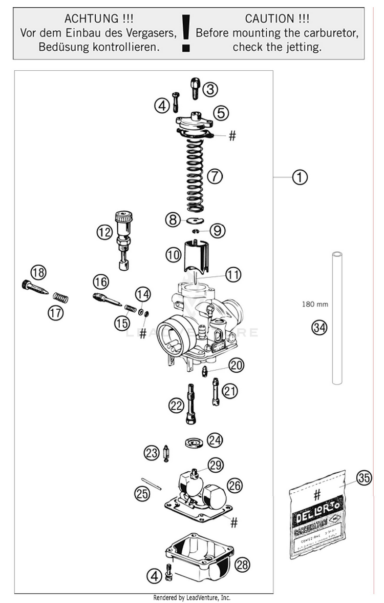 Carburetor 50 SX Engine - 2011 Schematic
