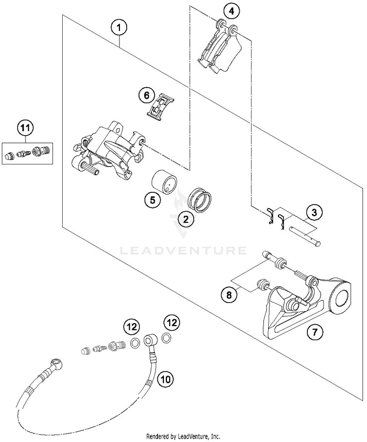 Rear Brake Caliper 350 EXC-F CHASSIS - 2019 Schematic