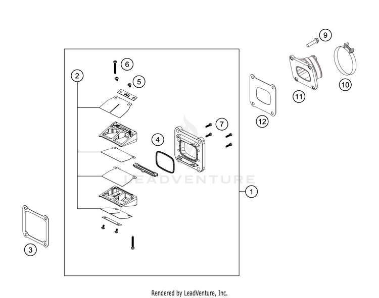 Reed Valve Case 300 XC-W TPI ENGINE - 2020 Schematic