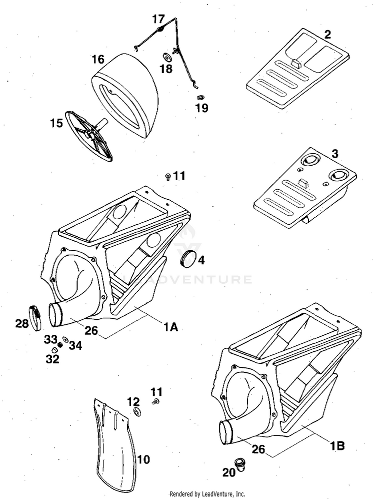 Air Filter Box 360 MXC Chassis - 1997 Schematic